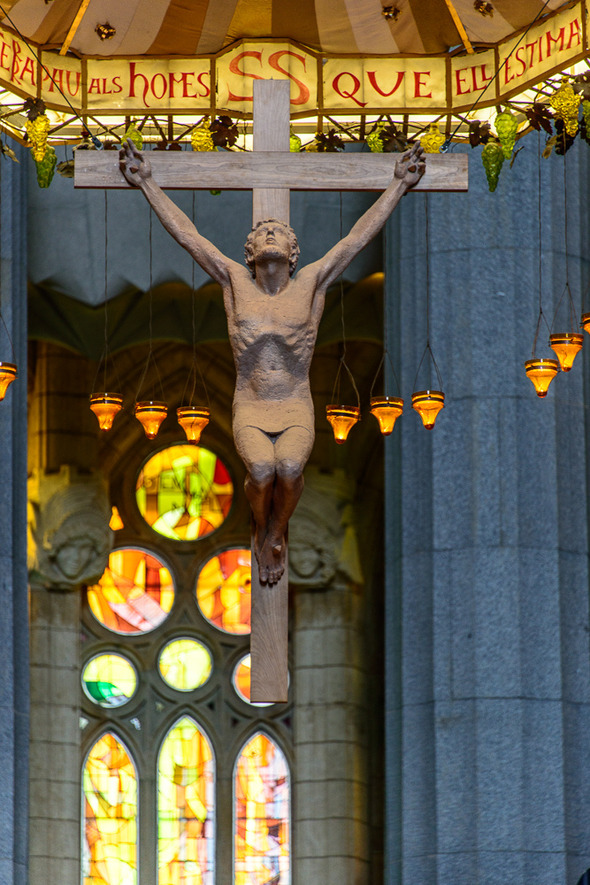 Sagrada Familia Jesus am Kreuz