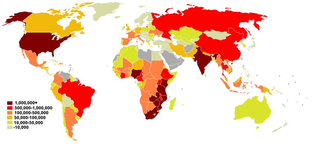 HIV Weltkarte