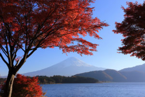 Der Vulkankegel des Mount Fuji.
